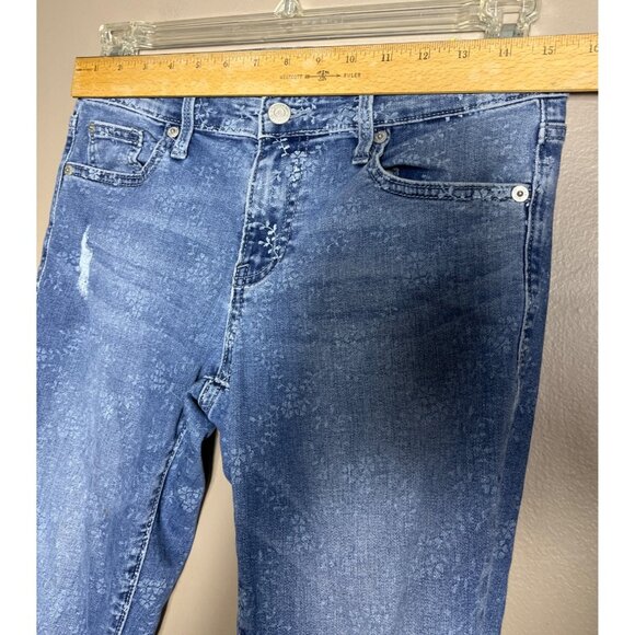 Gap Girlfriend Jeans Floral Print Distressed Skinny Womens Coquette Grunge 2/26 - Picture 5 of 9